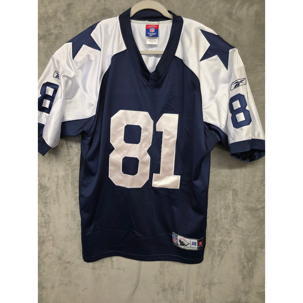 Reebok NFL Dallas Cowboys Terrell Owens 81 Jersey Navy Blue White Mens 48 R700A